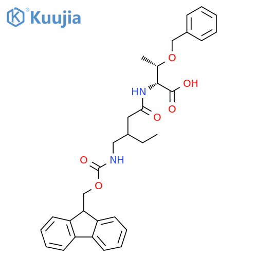 (2R,3S)-3-(benzyloxy)-2-{3-({(9H-fluoren-9-yl)methoxycarbonyl}amino)methylpentanamido}butanoic acid structure