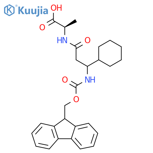 (2R)-2-3-cyclohexyl-3-({(9H-fluoren-9-yl)methoxycarbonyl}amino)propanamidopropanoic acid structure