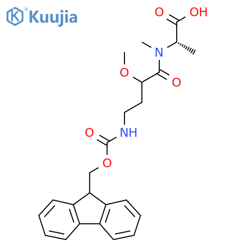 (2S)-2-4-({(9H-fluoren-9-yl)methoxycarbonyl}amino)-2-methoxy-N-methylbutanamidopropanoic acid structure