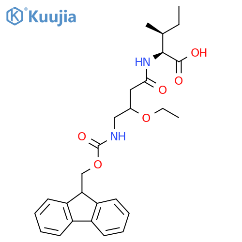 (2S,3S)-2-3-ethoxy-4-({(9H-fluoren-9-yl)methoxycarbonyl}amino)butanamido-3-methylpentanoic acid structure