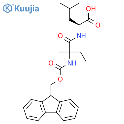 (2S)-2-2-({(9H-fluoren-9-yl)methoxycarbonyl}amino)-2-methylbutanamido-4-methylpentanoic acid structure
