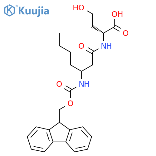 (2R)-2-3-({(9H-fluoren-9-yl)methoxycarbonyl}amino)heptanamido-4-hydroxybutanoic acid structure