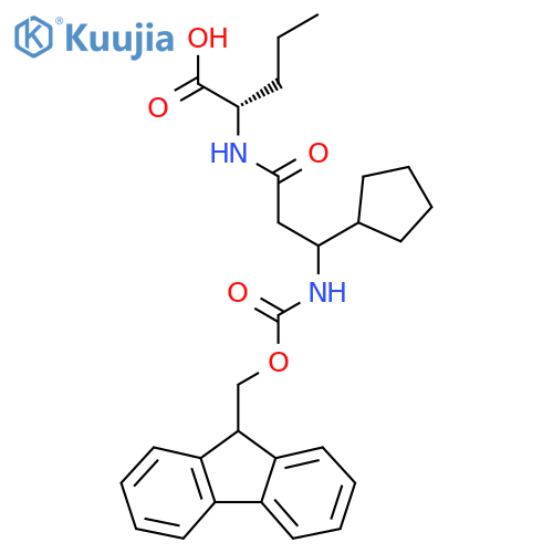 (2S)-2-3-cyclopentyl-3-({(9H-fluoren-9-yl)methoxycarbonyl}amino)propanamidopentanoic acid structure