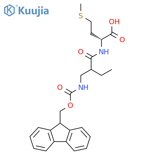 (2R)-2-{2-({(9H-fluoren-9-yl)methoxycarbonyl}amino)methylbutanamido}-4-(methylsulfanyl)butanoic acid structure