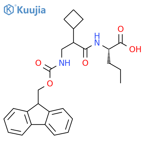 (2S)-2-2-cyclobutyl-3-({(9H-fluoren-9-yl)methoxycarbonyl}amino)propanamidopentanoic acid structure