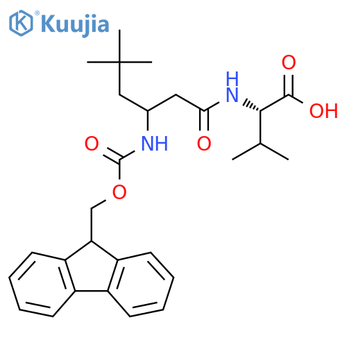 (2S)-2-3-({(9H-fluoren-9-yl)methoxycarbonyl}amino)-5,5-dimethylhexanamido-3-methylbutanoic acid structure