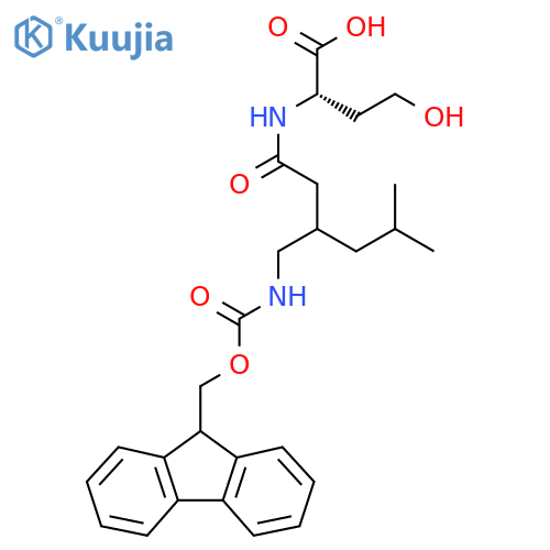 (2S)-2-{3-({(9H-fluoren-9-yl)methoxycarbonyl}amino)methyl-5-methylhexanamido}-4-hydroxybutanoic acid structure