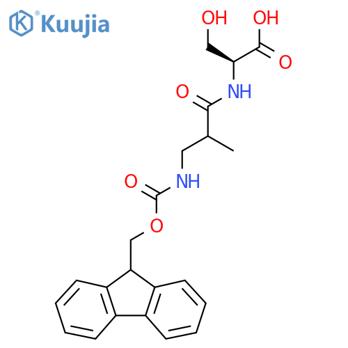 (2S)-2-3-({(9H-fluoren-9-yl)methoxycarbonyl}amino)-2-methylpropanamido-3-hydroxypropanoic acid structure