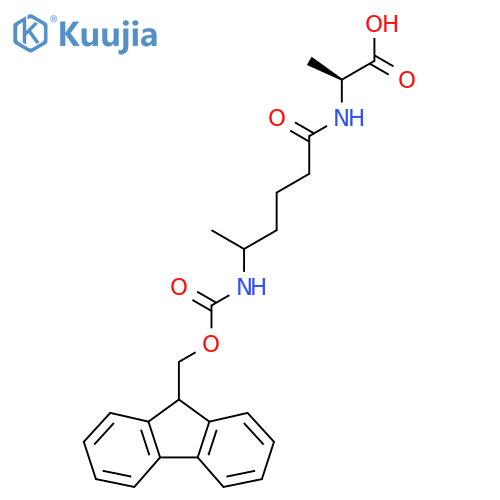 (2S)-2-5-({(9H-fluoren-9-yl)methoxycarbonyl}amino)hexanamidopropanoic acid structure