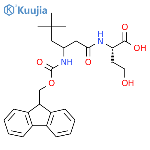 (2S)-2-3-({(9H-fluoren-9-yl)methoxycarbonyl}amino)-5,5-dimethylhexanamido-4-hydroxybutanoic acid structure