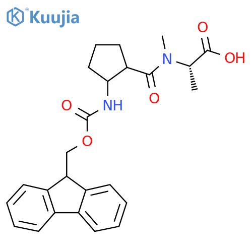 (2S)-2-{1-2-({(9H-fluoren-9-yl)methoxycarbonyl}amino)cyclopentyl-N-methylformamido}propanoic acid structure