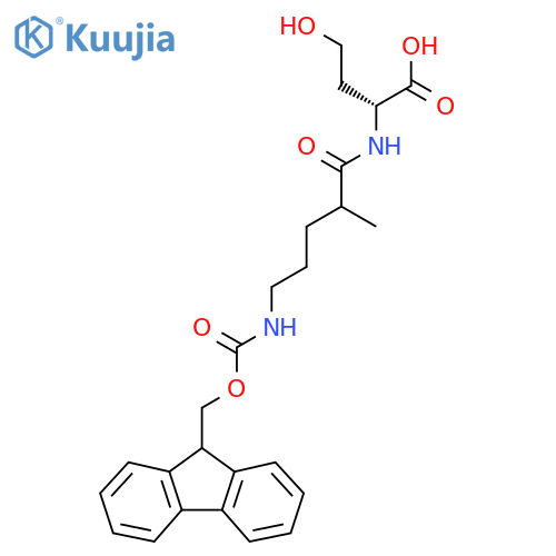 (2R)-2-5-({(9H-fluoren-9-yl)methoxycarbonyl}amino)-2-methylpentanamido-4-hydroxybutanoic acid structure