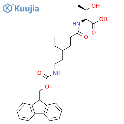 (2S,3R)-2-4-ethyl-6-({(9H-fluoren-9-yl)methoxycarbonyl}amino)hexanamido-3-hydroxybutanoic acid structure
