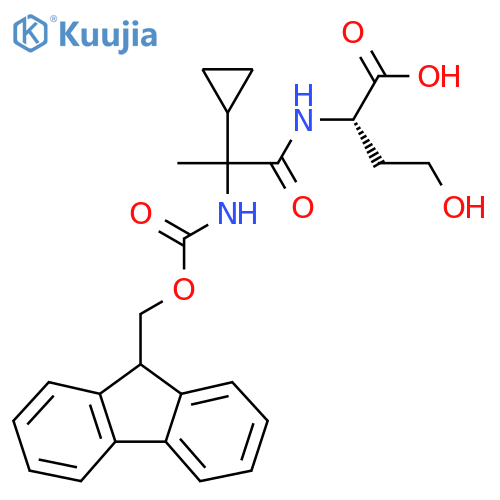 (2S)-2-2-cyclopropyl-2-({(9H-fluoren-9-yl)methoxycarbonyl}amino)propanamido-4-hydroxybutanoic acid structure