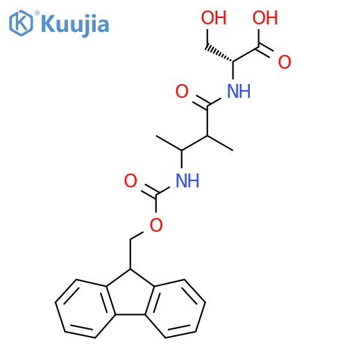 (2R)-2-3-({(9H-fluoren-9-yl)methoxycarbonyl}amino)-2-methylbutanamido-3-hydroxypropanoic acid structure