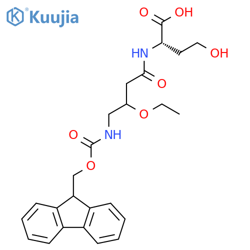 (2S)-2-3-ethoxy-4-({(9H-fluoren-9-yl)methoxycarbonyl}amino)butanamido-4-hydroxybutanoic acid structure