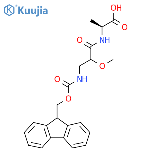(2S)-2-3-({(9H-fluoren-9-yl)methoxycarbonyl}amino)-2-methoxypropanamidopropanoic acid structure