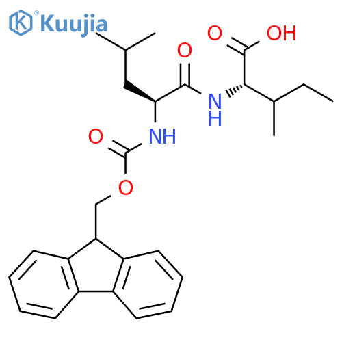 (2S)-2-(2S)-2-({(9H-fluoren-9-yl)methoxycarbonyl}amino)-4-methylpentanamido-3-methylpentanoic acid structure
