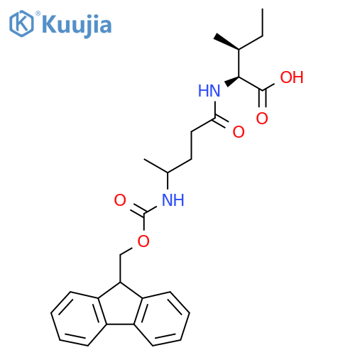 (2S,3S)-2-4-({(9H-fluoren-9-yl)methoxycarbonyl}amino)pentanamido-3-methylpentanoic acid structure