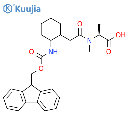 (2S)-2-{2-2-({(9H-fluoren-9-yl)methoxycarbonyl}amino)cyclohexyl-N-methylacetamido}propanoic acid structure