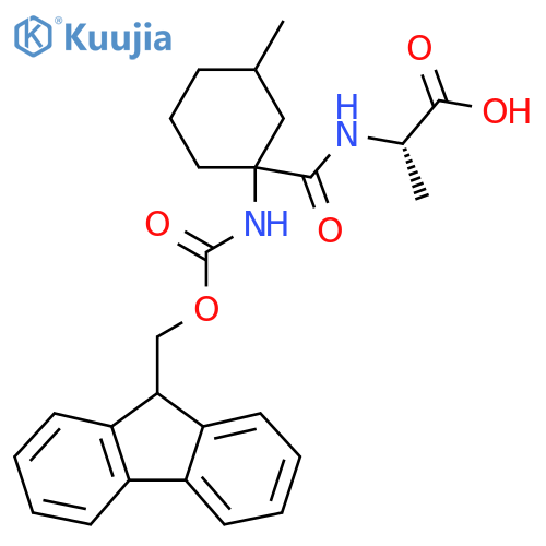 (2S)-2-{1-({(9H-fluoren-9-yl)methoxycarbonyl}amino)-3-methylcyclohexylformamido}propanoic acid structure