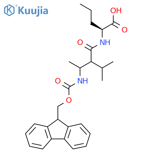 (2S)-2-3-({(9H-fluoren-9-yl)methoxycarbonyl}amino)-2-(propan-2-yl)butanamidopentanoic acid structure