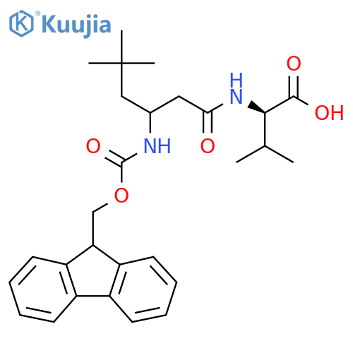 (2R)-2-3-({(9H-fluoren-9-yl)methoxycarbonyl}amino)-5,5-dimethylhexanamido-3-methylbutanoic acid structure
