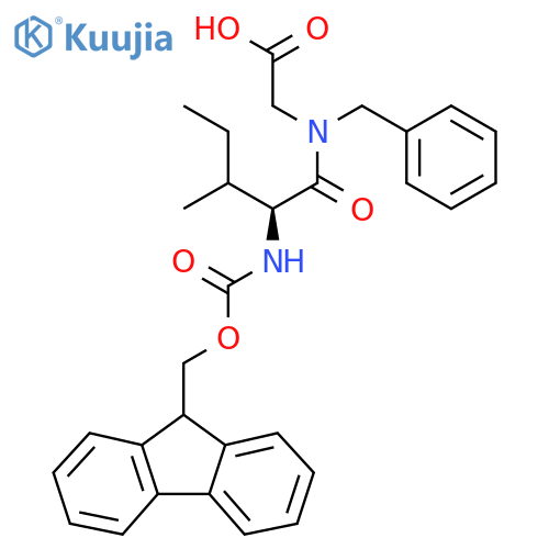 2-(2S)-N-benzyl-2-({(9H-fluoren-9-yl)methoxycarbonyl}amino)-3-methylpentanamidoacetic acid structure