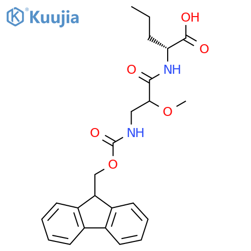 (2R)-2-3-({(9H-fluoren-9-yl)methoxycarbonyl}amino)-2-methoxypropanamidopentanoic acid structure