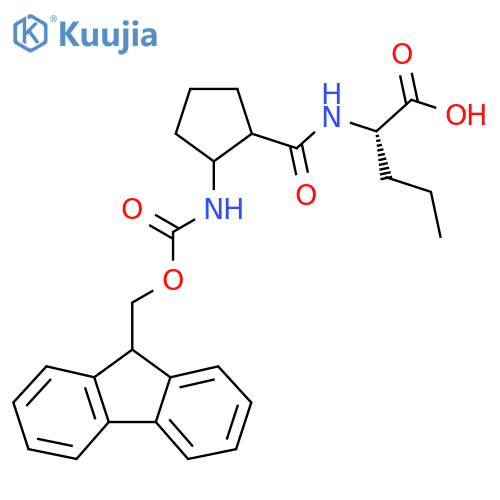 (2S)-2-{2-({(9H-fluoren-9-yl)methoxycarbonyl}amino)cyclopentylformamido}pentanoic acid structure