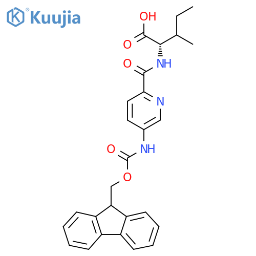 (2S)-2-{5-({(9H-fluoren-9-yl)methoxycarbonyl}amino)pyridin-2-ylformamido}-3-methylpentanoic acid structure
