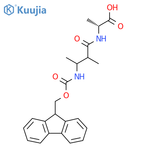 (2R)-2-3-({(9H-fluoren-9-yl)methoxycarbonyl}amino)-2-methylbutanamidopropanoic acid structure