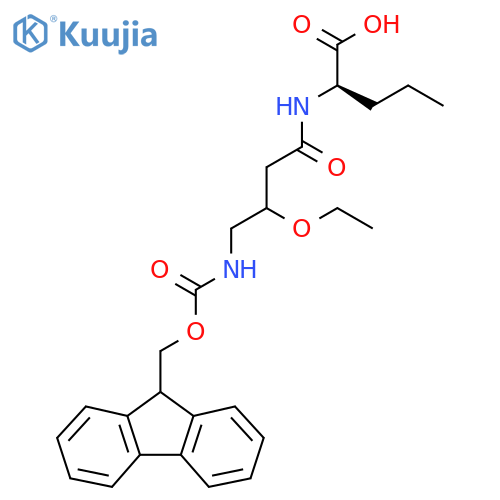 (2R)-2-3-ethoxy-4-({(9H-fluoren-9-yl)methoxycarbonyl}amino)butanamidopentanoic acid structure