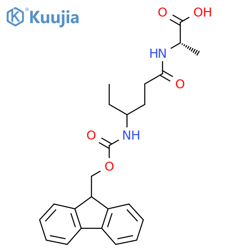 (2S)-2-4-({(9H-fluoren-9-yl)methoxycarbonyl}amino)hexanamidopropanoic acid structure