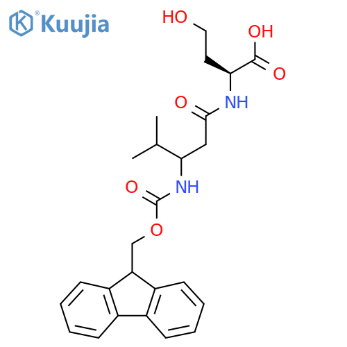 (2S)-2-3-({(9H-fluoren-9-yl)methoxycarbonyl}amino)-4-methylpentanamido-4-hydroxybutanoic acid structure