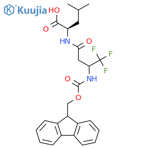 (2R)-2-3-({(9H-fluoren-9-yl)methoxycarbonyl}amino)-4,4,4-trifluorobutanamido-4-methylpentanoic acid structure