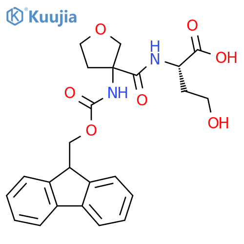 (2S)-2-{3-({(9H-fluoren-9-yl)methoxycarbonyl}amino)oxolan-3-ylformamido}-4-hydroxybutanoic acid structure