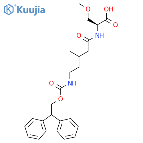 (2S)-2-5-({(9H-fluoren-9-yl)methoxycarbonyl}amino)-3-methylpentanamido-3-methoxypropanoic acid structure