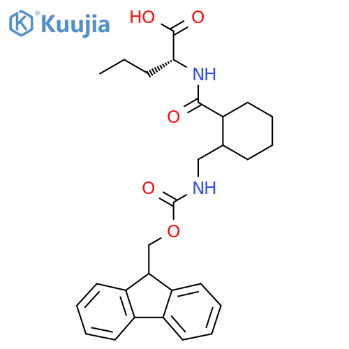 (2R)-2-({2-({(9H-fluoren-9-yl)methoxycarbonyl}amino)methylcyclohexyl}formamido)pentanoic acid structure