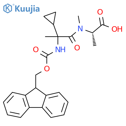 (2S)-2-2-cyclopropyl-2-({(9H-fluoren-9-yl)methoxycarbonyl}amino)-N-methylpropanamidopropanoic acid structure