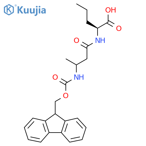 (2S)-2-3-({(9H-fluoren-9-yl)methoxycarbonyl}amino)butanamidopentanoic acid structure