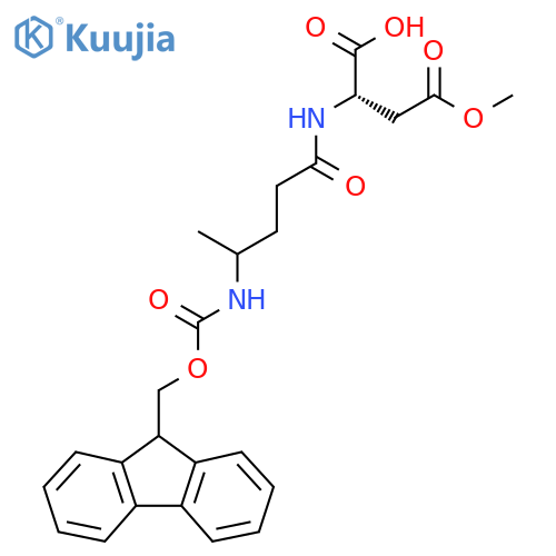 (2S)-2-4-({(9H-fluoren-9-yl)methoxycarbonyl}amino)pentanamido-4-methoxy-4-oxobutanoic acid structure