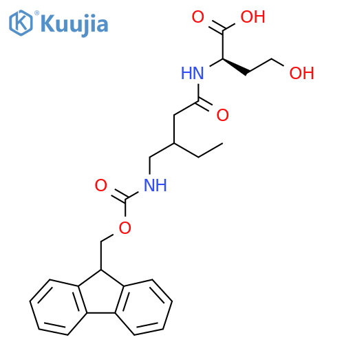 (2R)-2-{3-({(9H-fluoren-9-yl)methoxycarbonyl}amino)methylpentanamido}-4-hydroxybutanoic acid structure