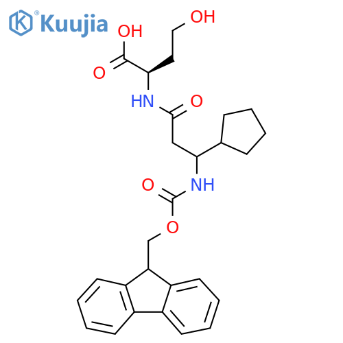 (2R)-2-3-cyclopentyl-3-({(9H-fluoren-9-yl)methoxycarbonyl}amino)propanamido-4-hydroxybutanoic acid structure
