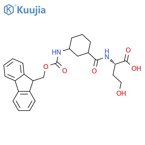 (2S)-2-{3-({(9H-fluoren-9-yl)methoxycarbonyl}amino)cyclohexylformamido}-4-hydroxybutanoic acid structure