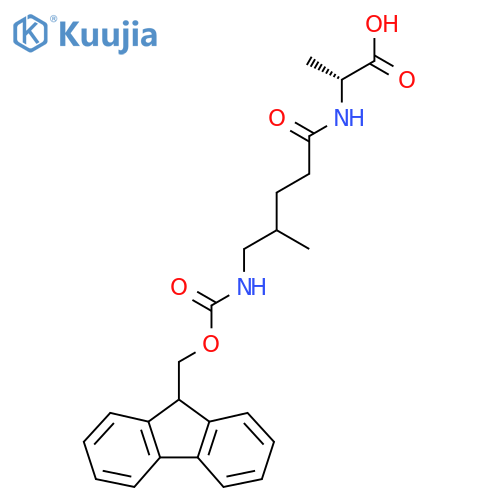 (2R)-2-5-({(9H-fluoren-9-yl)methoxycarbonyl}amino)-4-methylpentanamidopropanoic acid structure