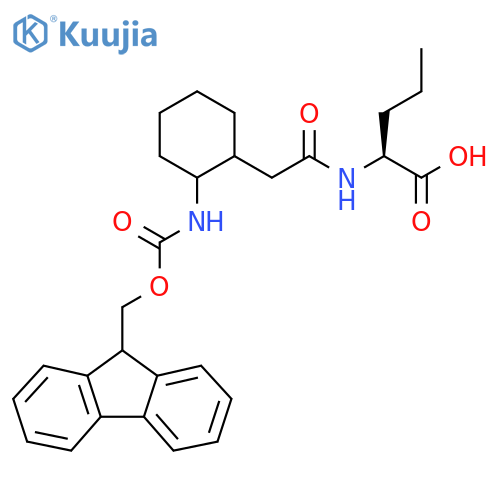 (2S)-2-{2-2-({(9H-fluoren-9-yl)methoxycarbonyl}amino)cyclohexylacetamido}pentanoic acid structure