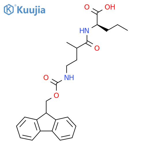 (2R)-2-4-({(9H-fluoren-9-yl)methoxycarbonyl}amino)-2-methylbutanamidopentanoic acid structure