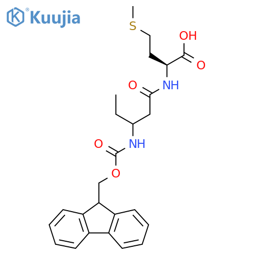 (2S)-2-[3-({[(9H-fluoren-9-yl)methoxy]carbonyl}amino)pentanamido]-4-(methylsulfanyl)butanoic acid structure