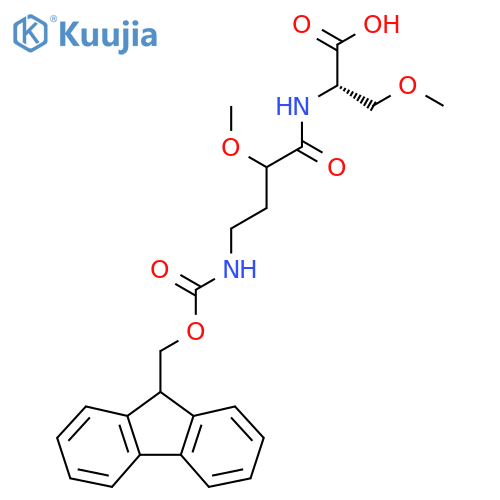 (2S)-2-4-({(9H-fluoren-9-yl)methoxycarbonyl}amino)-2-methoxybutanamido-3-methoxypropanoic acid structure